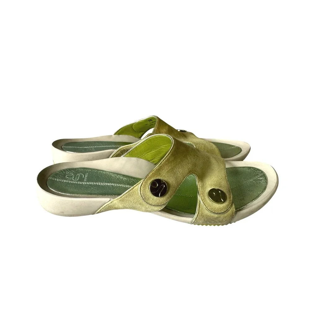 Nike Lab Sandal Womens Green G Series Open Toe Slide Wedge Suede Sz 9 Y2K KC